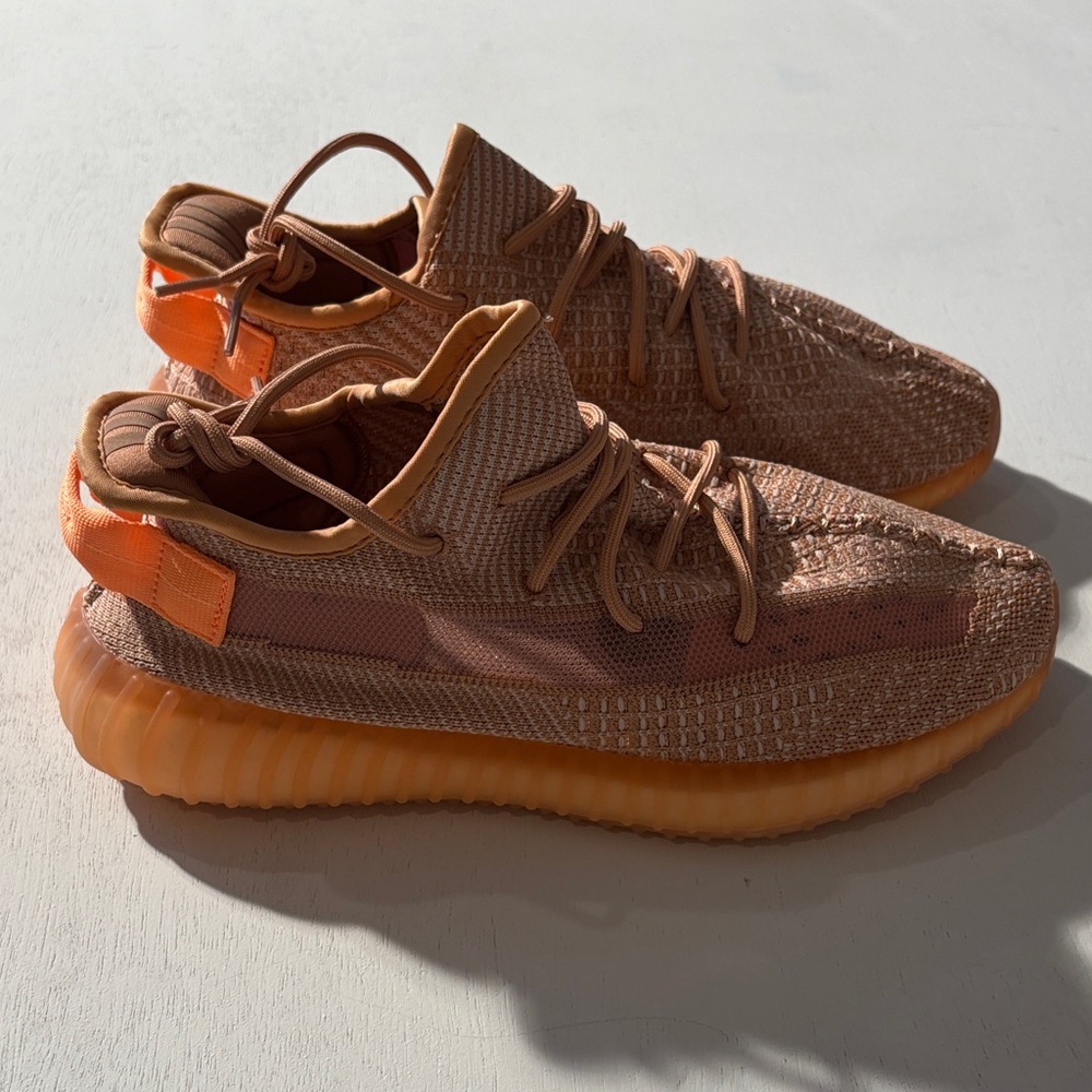 Yeezy Tan and Orange Men's Sneakers - Picture 3 of 7